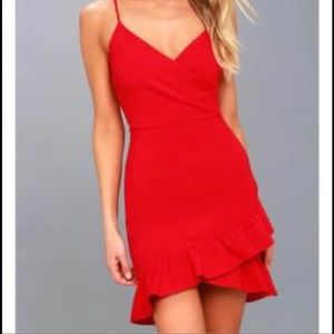 Lulus red sealed with a kiss dress
